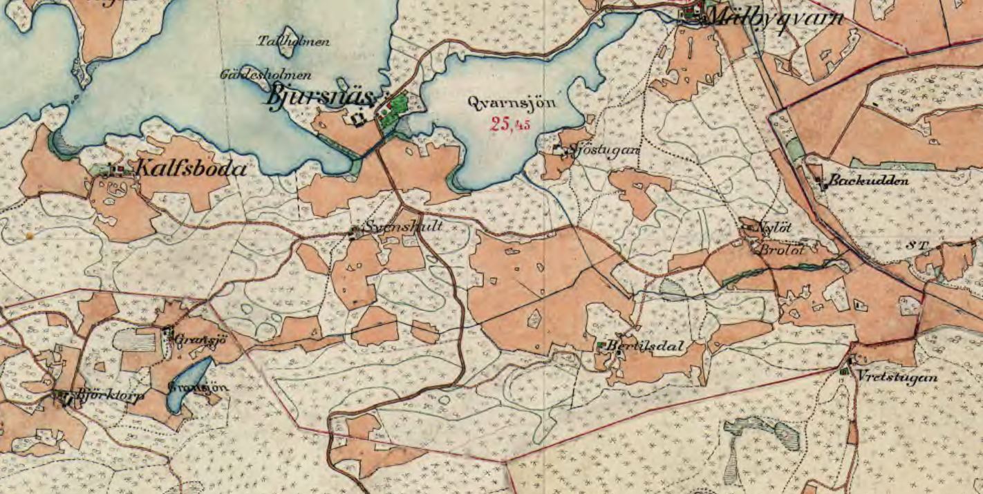 Lövstugan Björnlunda på Häradsekonomisk kartan 1897